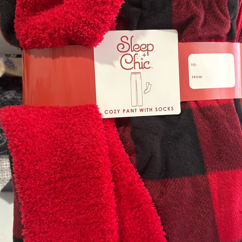 Sleep Chic Red and Black Plaid Pajama Set